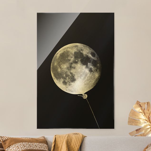 Glass print - Balloon With Moon