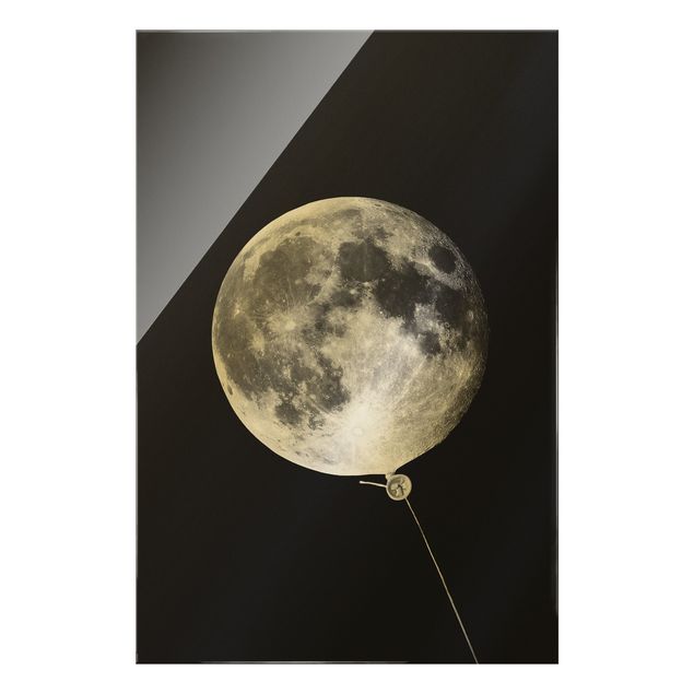 Glass print - Balloon With Moon