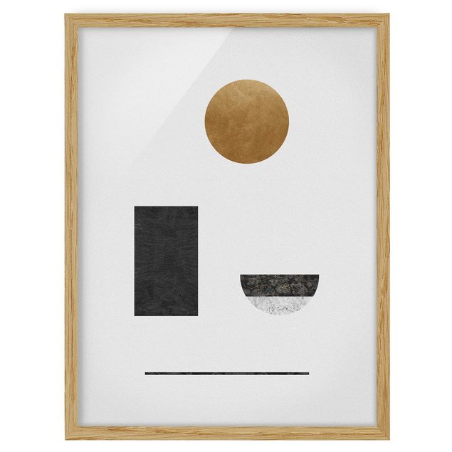 Framed poster - Arerial Geometry With Golden Circle
