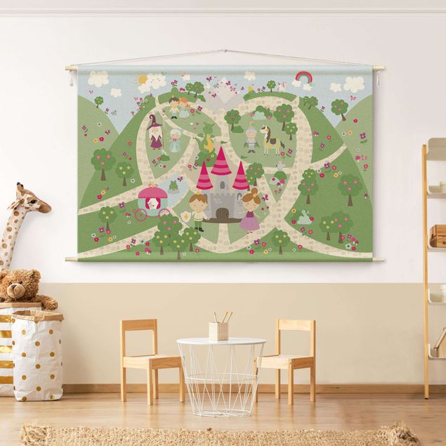 extra large wall tapestry Wonderland - The Path To The Castle