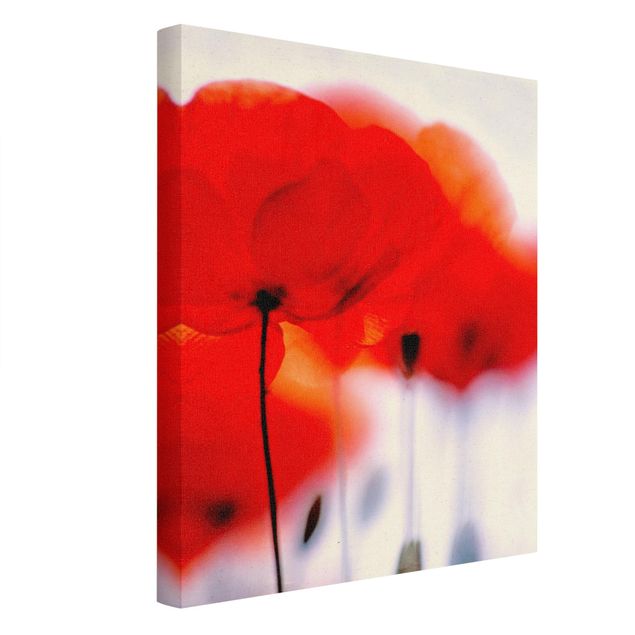 Natural canvas print - Magic Poppies - Portrait format 3:4