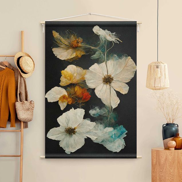 extra large wall tapestry Magical Flowers