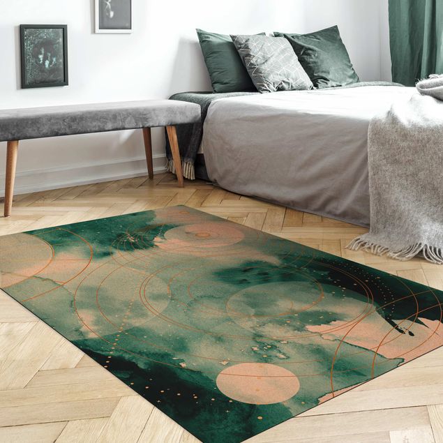 Abstract rugs Magic Golden Starry Sky