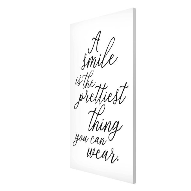 Magnetic memo board - A Smile Is The Prettiest Thing