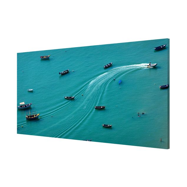 Magnetic memo board - Anchored Fishing Boats