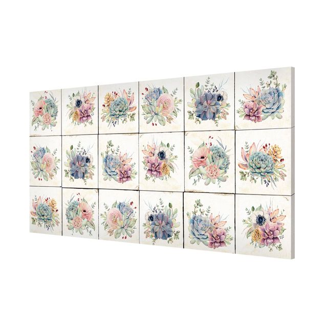 Magnetic memo board - Watercolour Flower Cottage