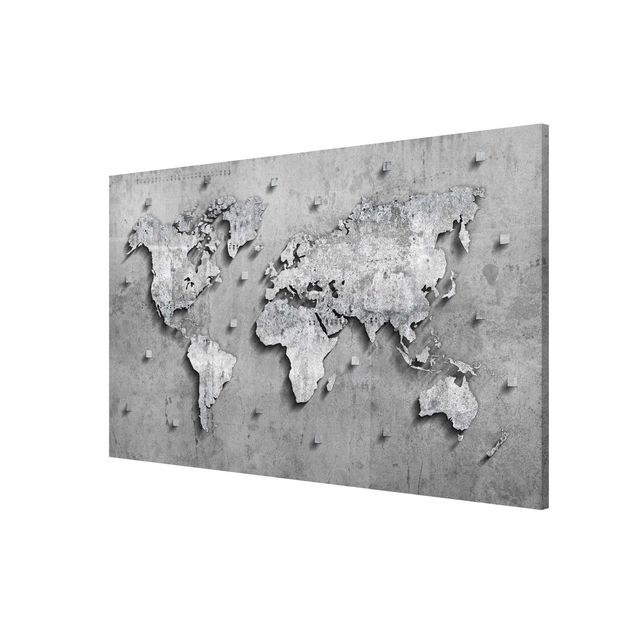 Magnetic memo board - Concrete World Map