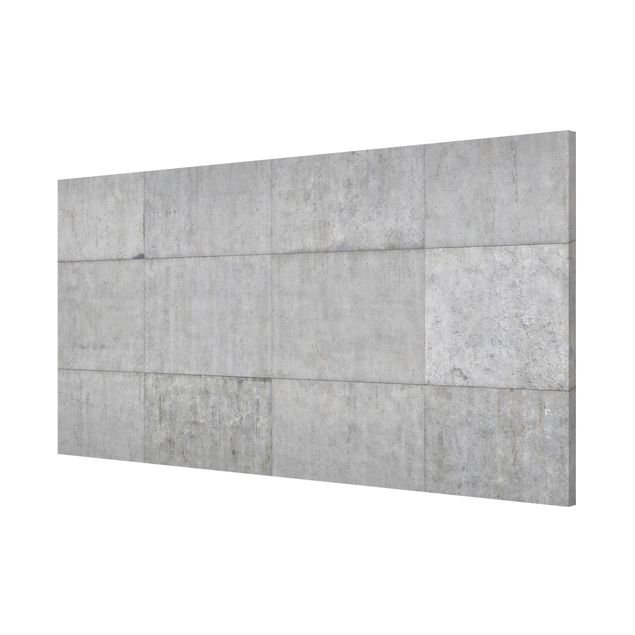 Magnetic memo board - Concrete Brick Look Grey