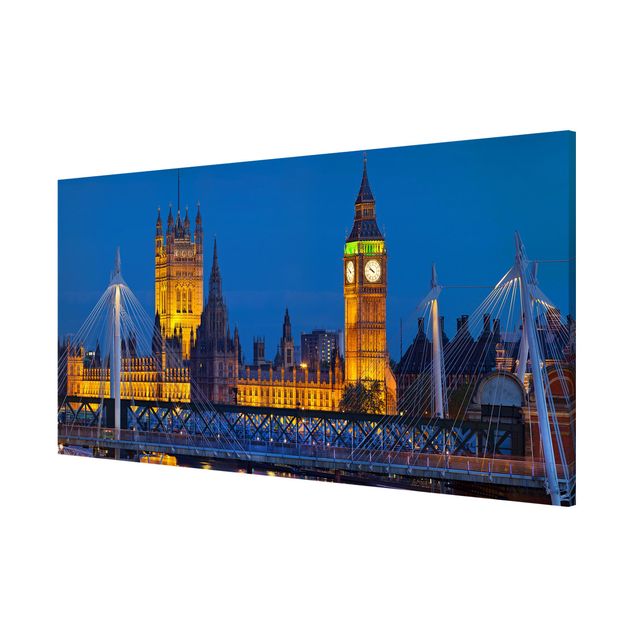 Magnetic memo board - Big Ben And Westminster Palace In London At Night