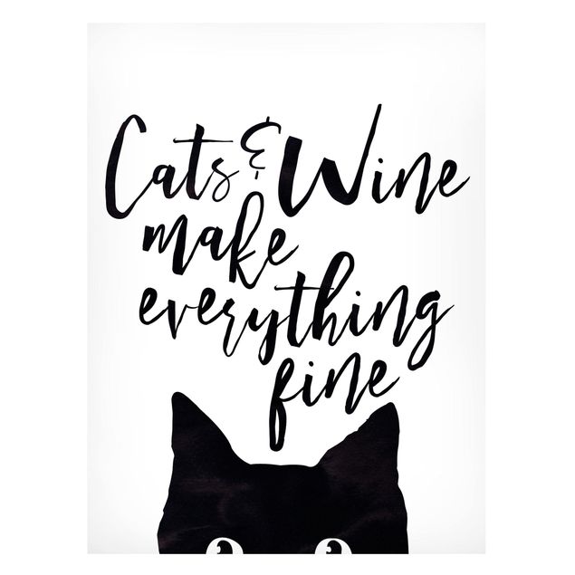 Magnetic memo board - Cats And Wine make Everything Fine