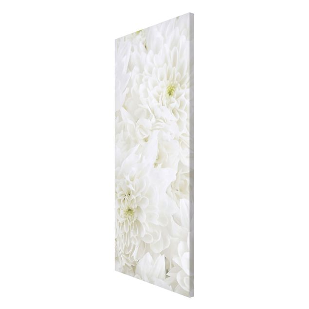 Magnetic memo board - Dahlias Sea Of Flowers White