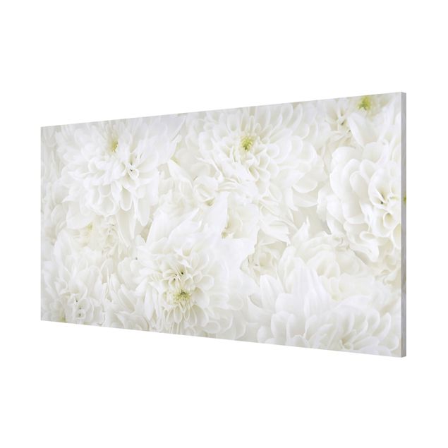 Magnetic memo board - Dahlias Sea Of Flowers White