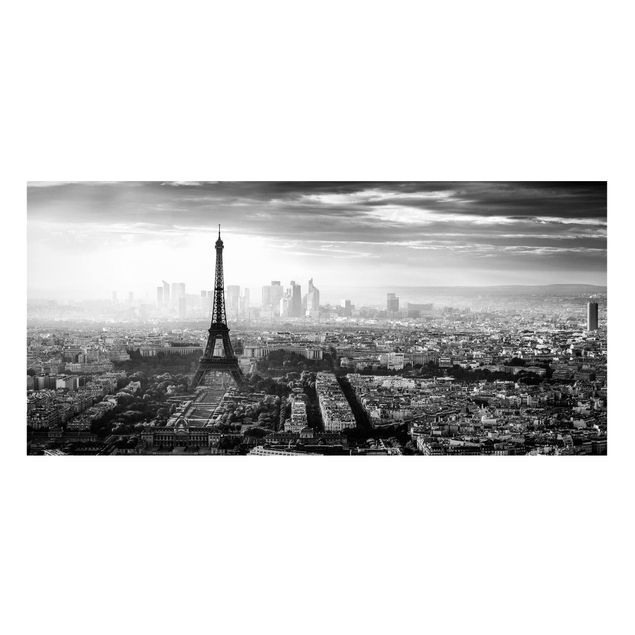 Magnetic memo board - The Eiffel Tower From Above Black And White