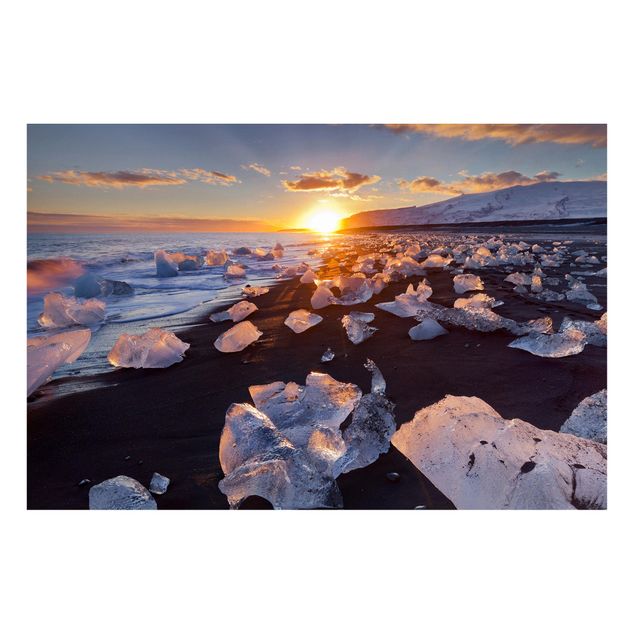Magnetic memo board - Chunks Of Ice On The Beach Iceland