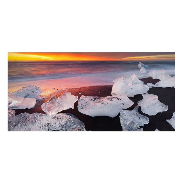 Magnetic memo board - Chunks Of Ice In The Glacier Lagoon Jökulsárlón Iceland
