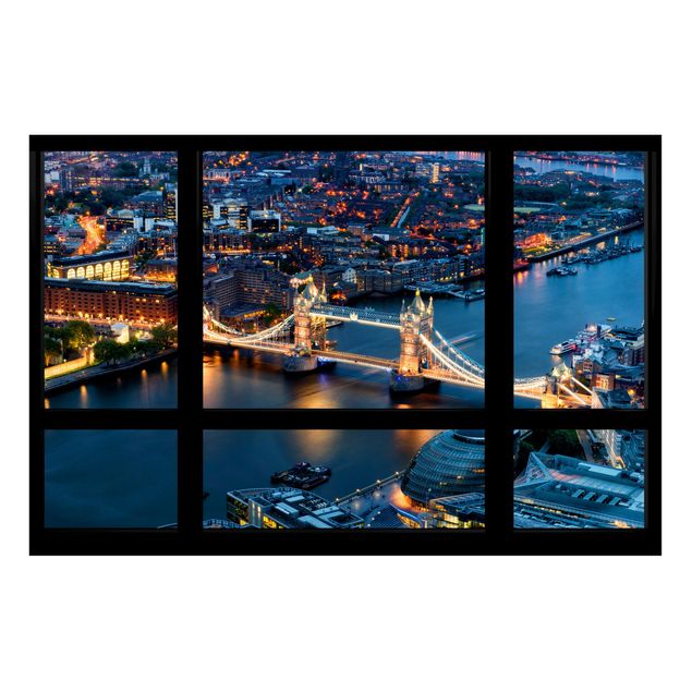 Magnetic memo board - Window view of Tower Bridge at night
