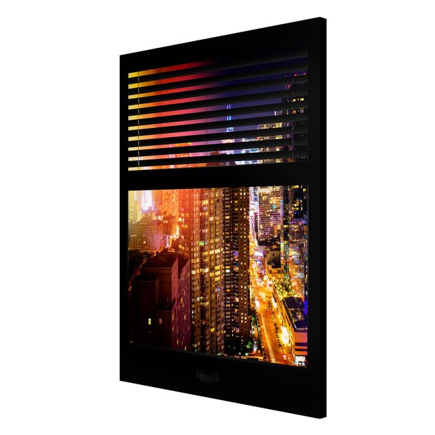 Magnetic memo board - Window View Blinds - Manhattan at night