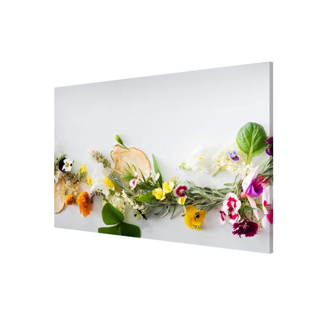 Magnetic memo board - Fresh Herbs With Edible Flowers