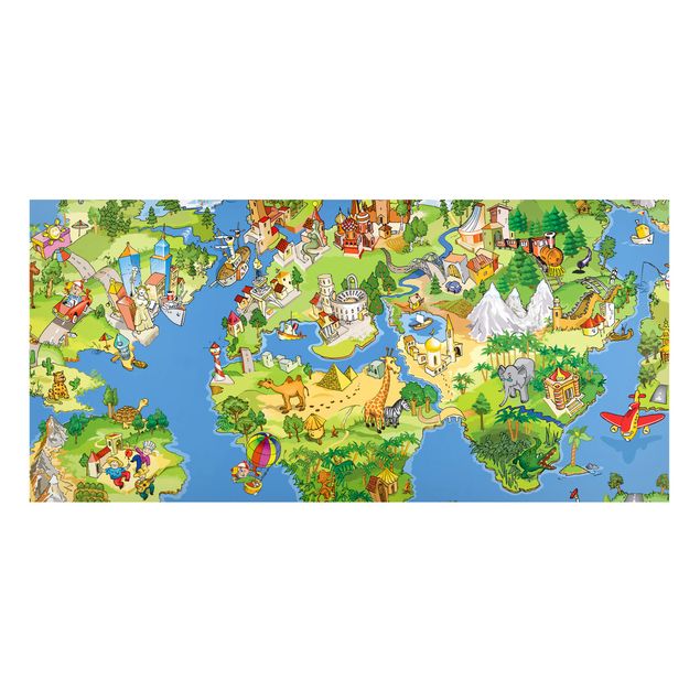 Magnetic memo board - Great and Funny Worldmap