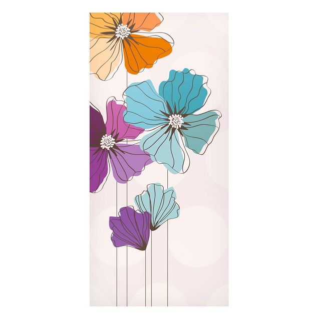 Magnetic memo board - Poppies In Pastel