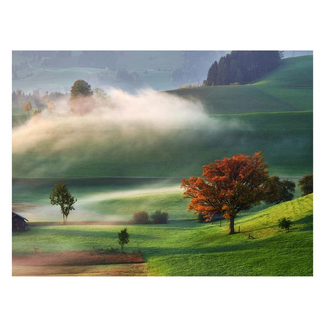 Magnetic memo board - Misty Autumn Day Switzerland
