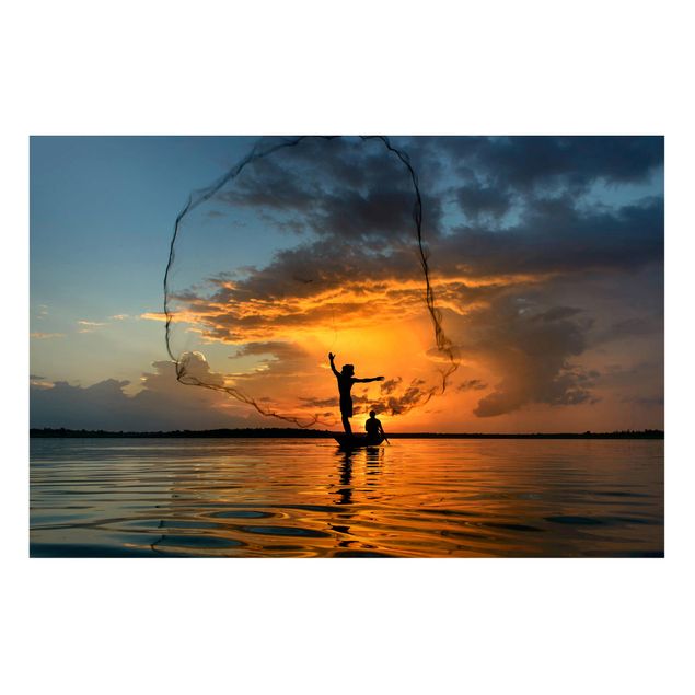 Magnetic memo board - Fishing Net At Sunset
