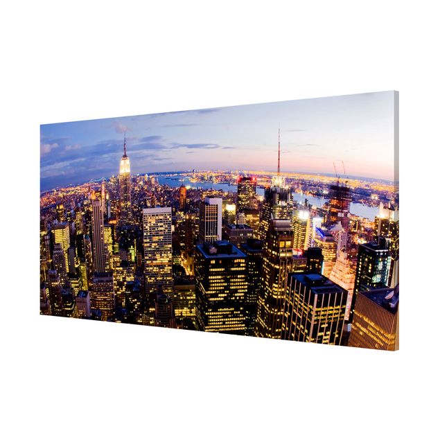 Magnetic memo board - New York Skyline At Night
