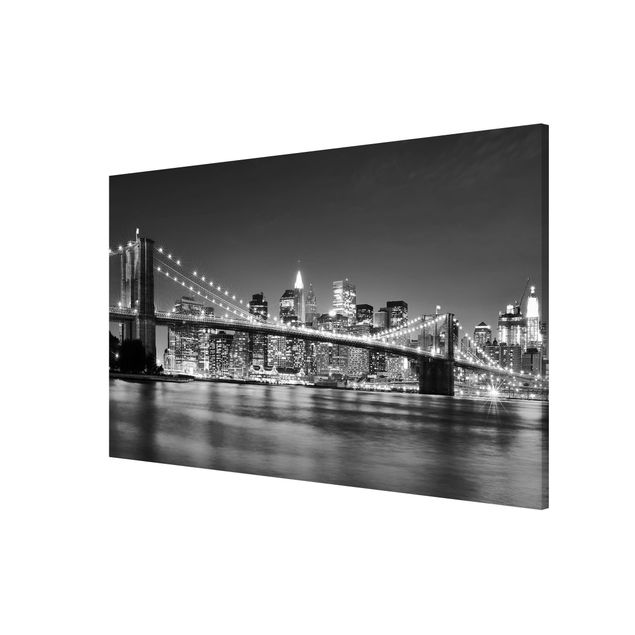 Magnetic memo board - Nighttime Manhattan Bridge II