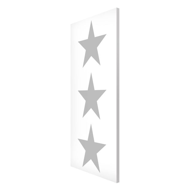 Magnetic memo board - Large Grey Stars On White