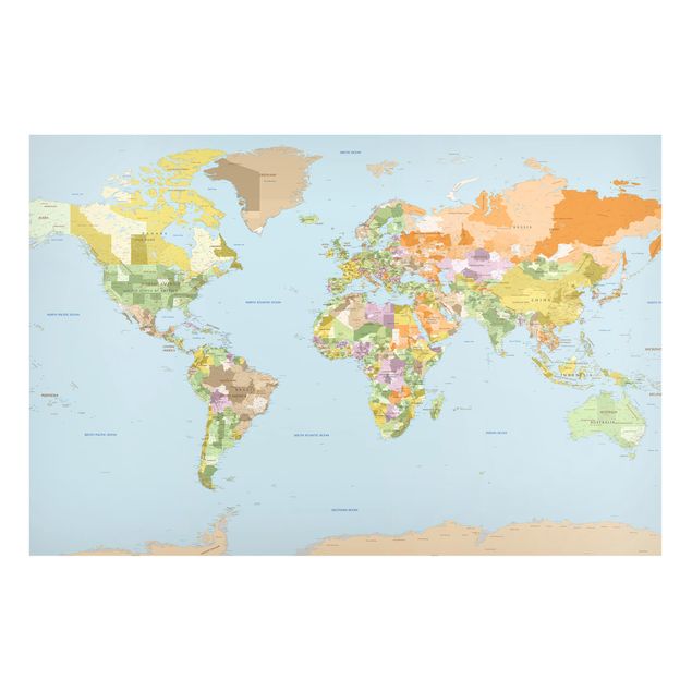 Magnetic Board Political World Map In Landscape Format Micasiaie