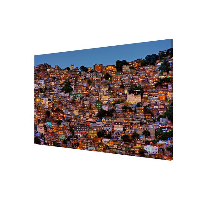 Magnetic memo board - Rio De Janeiro Favela Sunset