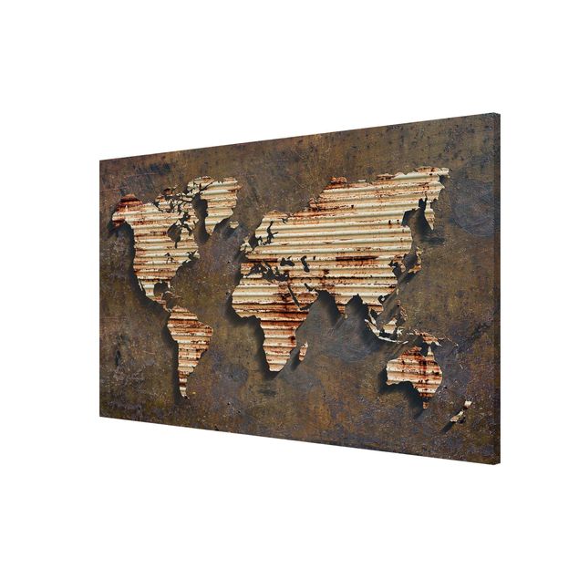 Magnetic memo board - Rust World Map