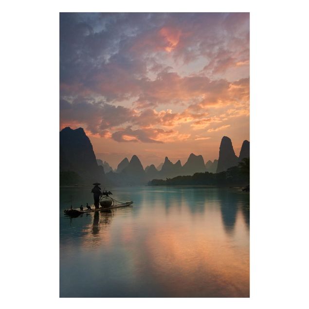 Magnetic memo board - Sunrise Over Chinese River