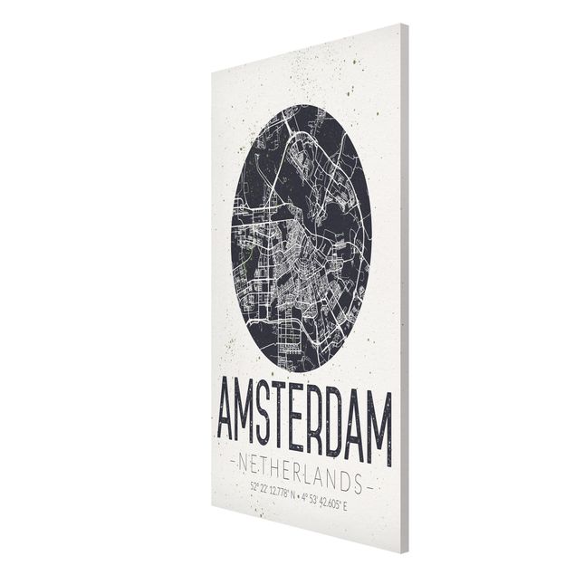 Magnetic memo board - Amsterdam City Map - Retro