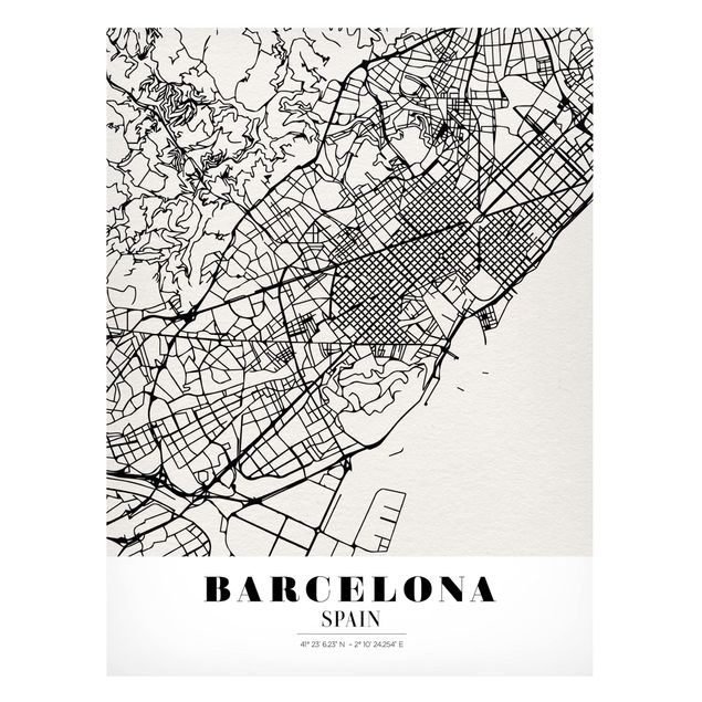 Magnetic memo board - Barcelona City Map - Classic