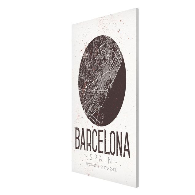 Magnetic memo board - Barcelona City Map - Retro