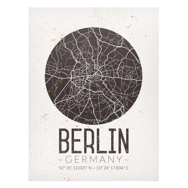 Magnetic memo board - City Map Berlin - Retro