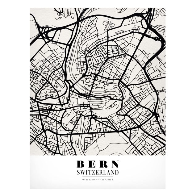 Magnetic memo board - Bern City Map - Classical