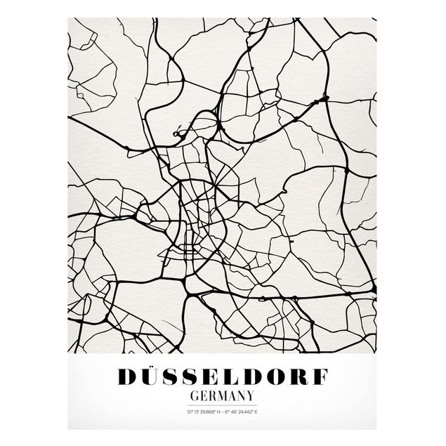 Magnetic memo board - Dusseldorf City Map - Classic