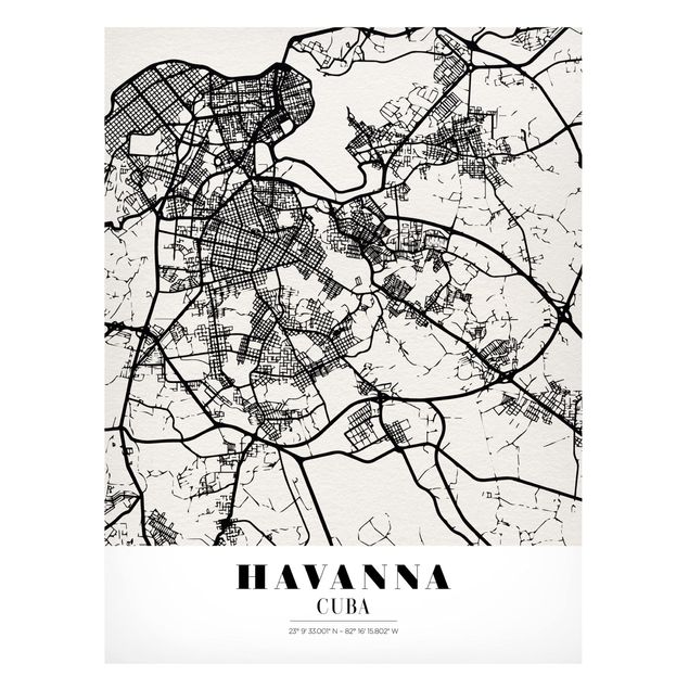 Magnetic memo board - Havana City Map - Classic