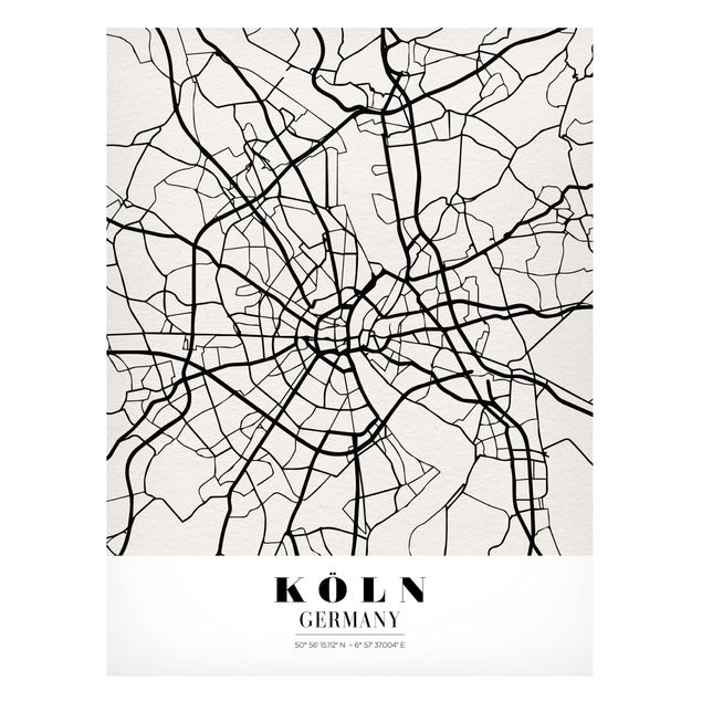 Magnetic memo board - Cologne City Map - Classic