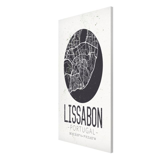 Magnetic memo board - Lisbon City Map - Retro