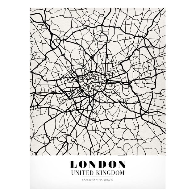 Magnetic memo board - London City Map - Classic