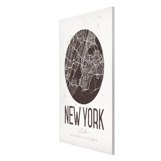 Magnetic memo board - New York City Map - Retro