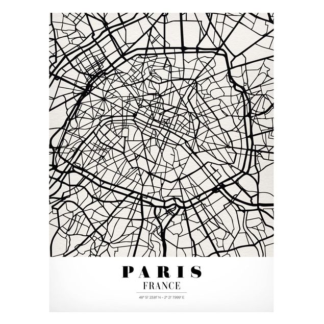 Magnetic memo board - Paris City Map - Classic