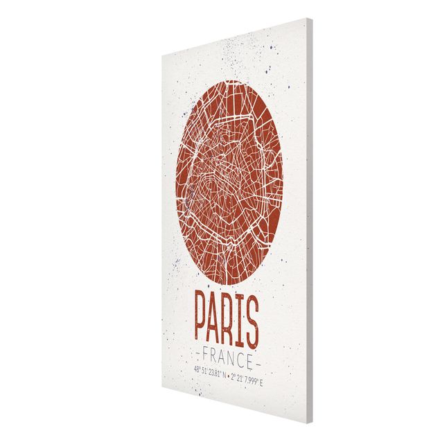 Magnetic memo board - City Map Paris - Retro