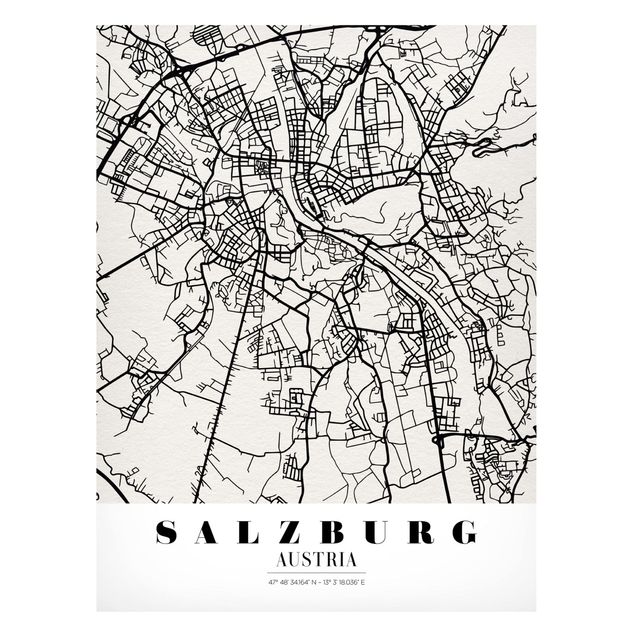 Magnetic memo board - Salzburg City Map - Classic