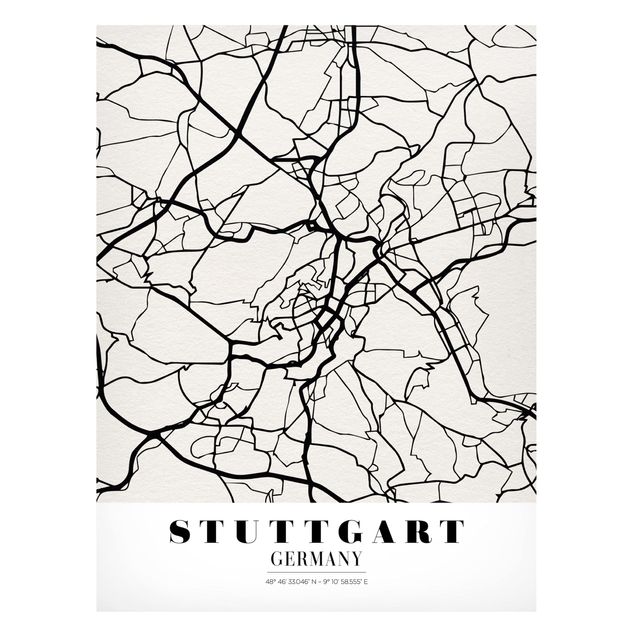 Magnetic memo board - Stuttgart City Map - Classic