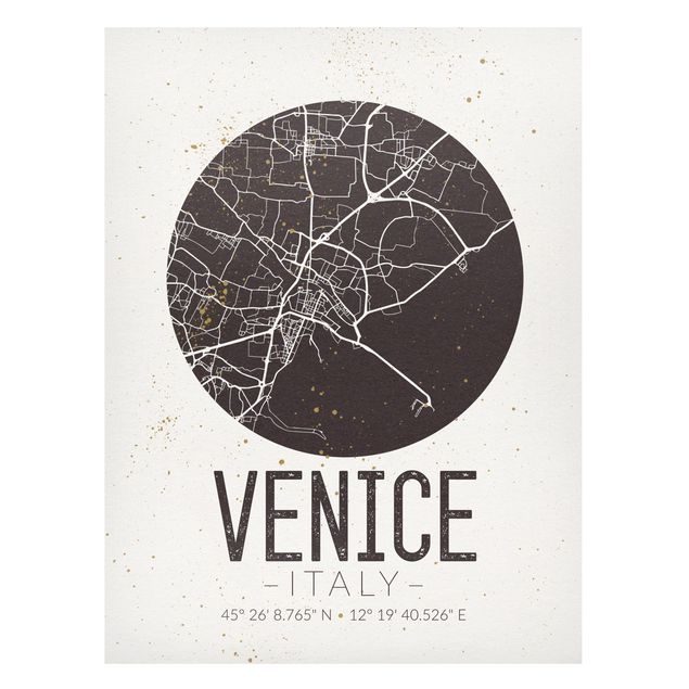 Magnetic memo board - Venice City Map - Retro
