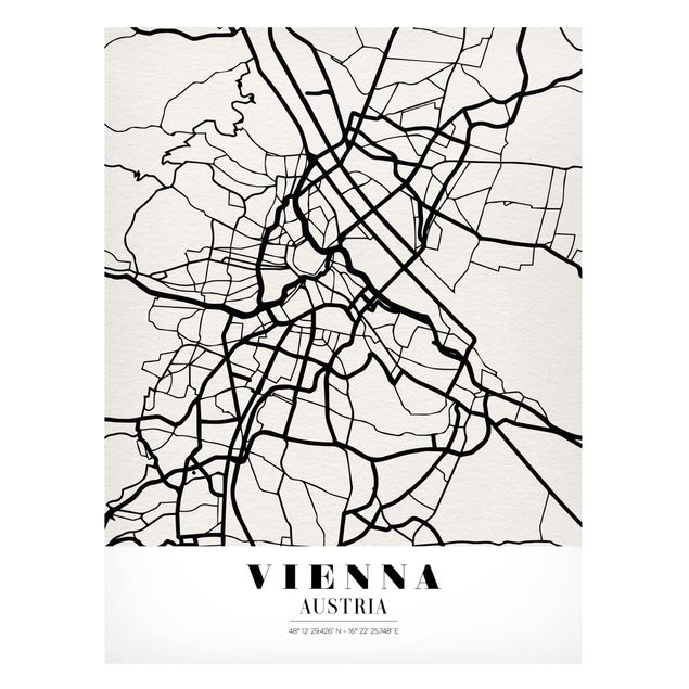 Magnetic memo board - Vienna City Map - Classic